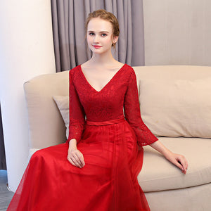 Brand New Red Lace Long Wedding Dress