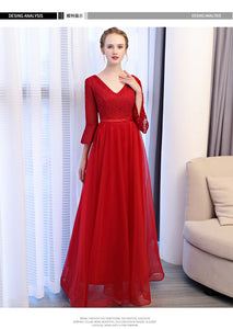 Brand New Red Lace Long Wedding Dress