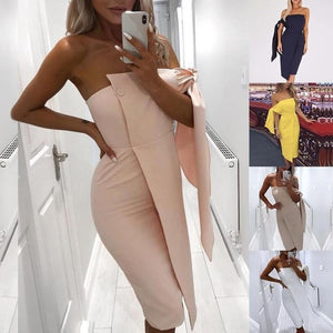 Fashion Ladies off the shoulder dress Strapless Dress Sexy Bodycon Dress