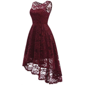 Women Fashion Lace Irregular Dress Sleeveless Party Evening Sexy Mini Dress