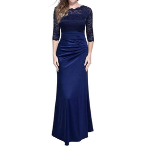 Long Prom Lace Formal Evening Cocktail Party Bridesmaids Gowns Full Dress Womens(M 3XL)