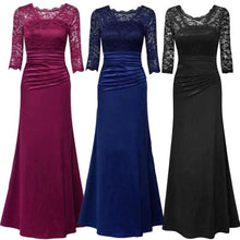 Load image into Gallery viewer, Long Prom Lace Formal Evening Cocktail Party Bridesmaids Gowns Full Dress Womens(M 3XL)