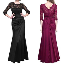 Load image into Gallery viewer, Long Prom Lace Formal Evening Cocktail Party Bridesmaids Gowns Full Dress Womens(M 3XL)