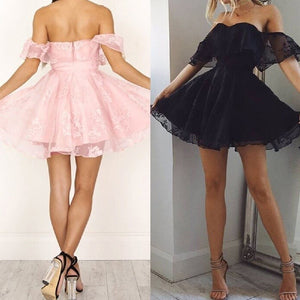 Fashion Women Lace Short Dress Prom Ladies Evening Party Cocktail Wedding Dress