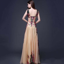 Load image into Gallery viewer, Women Sexy Floral Dress Sleeveless Elegant V neck Long Dress Evening Party Prom Bridesmaids Chiffon Dresses
