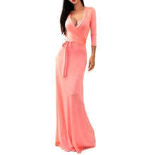 Load image into Gallery viewer, Women Half Sleeve Floor Length Party Dress