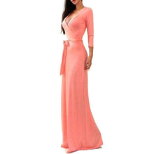 Load image into Gallery viewer, Women Half Sleeve Floor Length Party Dress