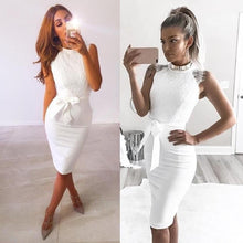 Load image into Gallery viewer, New Sexy Women Casual Sleeveless Beach Short Dress Solid White Mini Lace Dress