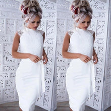 Load image into Gallery viewer, New Sexy Women Casual Sleeveless Beach Short Dress Solid White Mini Lace Dress