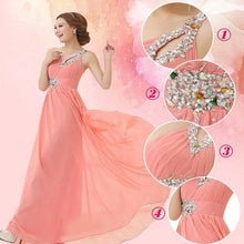 Load image into Gallery viewer, Plus Size New Women Elegant Brief Dress One Shoulder Bridesmaids Grown Long Chiffon Dress