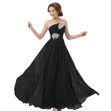 Load image into Gallery viewer, Plus Size New Women Elegant Brief Dress One Shoulder Bridesmaids Grown Long Chiffon Dress