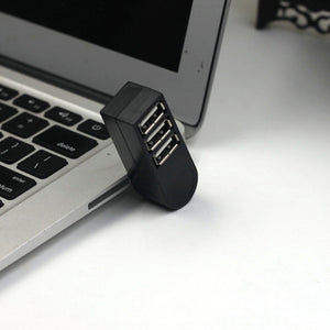 New Mini 3 Port USB 2.0 Rotating Splitter Adapter Hub For PC Laptop Notebook