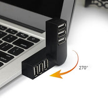 Load image into Gallery viewer, New Mini 3 Port USB 2.0 Rotating Splitter Adapter Hub For PC Laptop Notebook