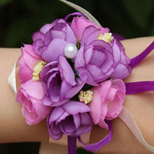 Load image into Gallery viewer, Wrist Corsage Bracelet Bridesmaid Sisters Hand Flowers Wedding Party Bridal Prom