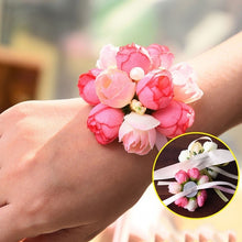 Load image into Gallery viewer, Wrist Corsage Bracelet Bridesmaid Sisters Hand Flowers Wedding Party Bridal Prom