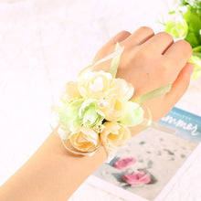 Load image into Gallery viewer, Wrist Corsage Bracelet Bridesmaid Sisters Hand Flowers Wedding Party Bridal Prom