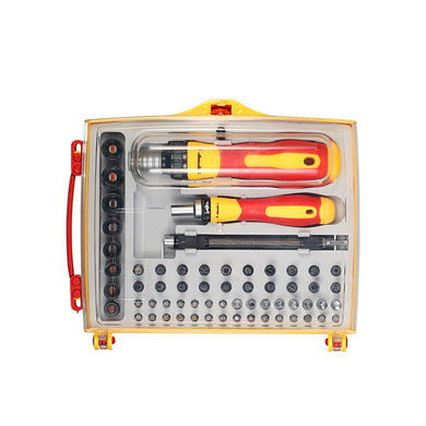 62pcs Multi-functional Screwdrivers Sockets Set with Hex Torx Slotted Phillips Bits Electrical Work Repair Tools Kit