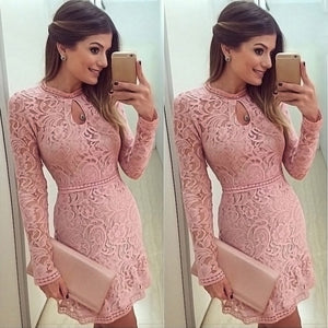 Quality Women Sexy Bodycon Evening Cocktail Party Long Sleeve Floral Mini Dress