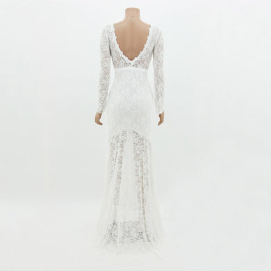New White Ivory Wedding Dress Prom Gown Evening Formal Party Cocktail Lace Dress