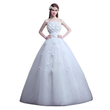 Load image into Gallery viewer, Fashion Lace Wedding Bride Word Shoulder Small Tail Wedding Dress