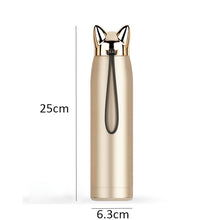 Load image into Gallery viewer, stain resistant Steel Vacuum Flasks  dual Wall Thermos Bottle  320 milli litres
 adorable Cat Fox Ear heating Coffee Tea Milk journey
 Mug