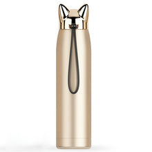 Load image into Gallery viewer, stain resistant Steel Vacuum Flasks  dual Wall Thermos Bottle  320 milli litres
 adorable Cat Fox Ear heating Coffee Tea Milk journey
 Mug
