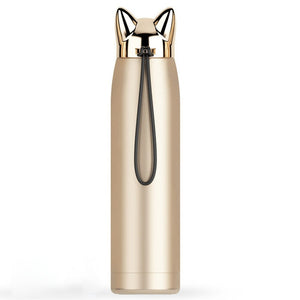 stain resistant Steel Vacuum Flasks  dual Wall Thermos Bottle  320 milli litres
 adorable Cat Fox Ear heating Coffee Tea Milk journey
 Mug