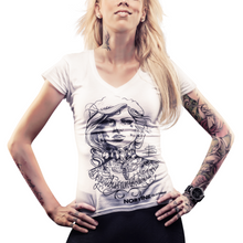 Load image into Gallery viewer, Tattooed Girl (Women&#39;s Deep V-Neck Tee)