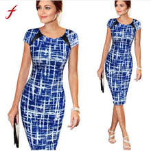 Load image into Gallery viewer, women Summer Striped Polyester Regular Above Knee Mini Dress
